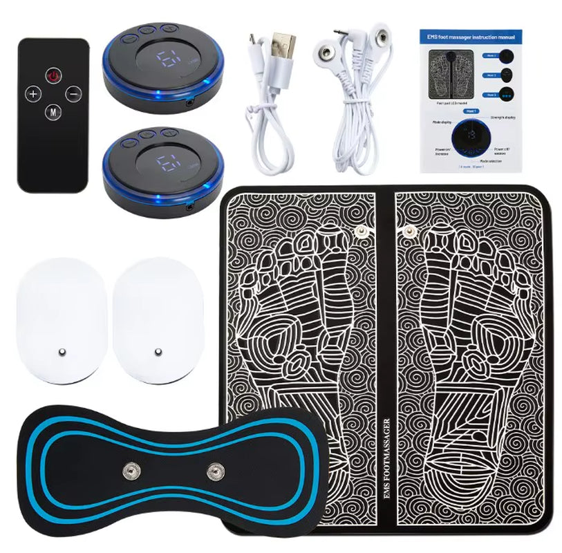 Electric Foot Massager Pad Electrostimulator Massage Mat EMS Muscle Massager Relax Feet Massage Fitness Masajeador USB Charging