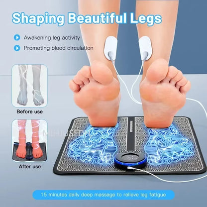 Electric EMS Foot Massager Pad Electrical Muscle Stimulation Foot Massager USB Charging Portable Feet Acupoints Massage Mat