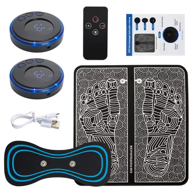 Electric Foot Massager Pad Electrostimulator Massage Mat EMS Muscle Massager Relax Feet Massage Fitness Masajeador USB Charging